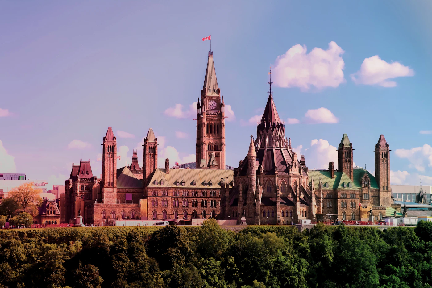 Parliament Hill in Ottawa, Ontario, with the Peace Tower