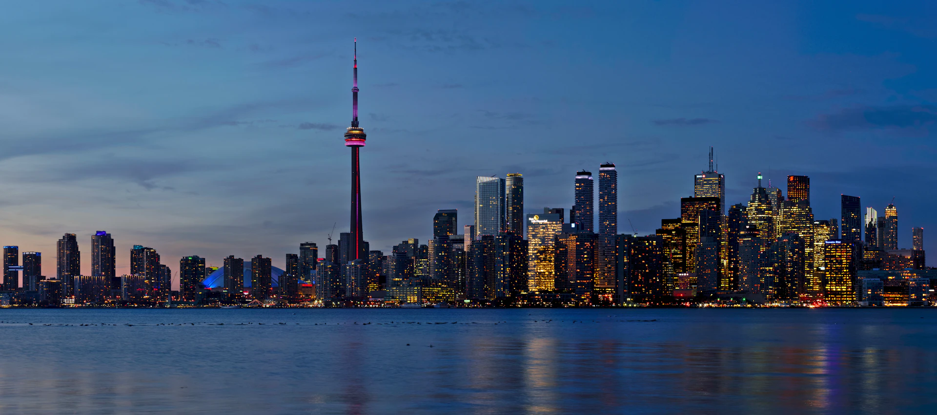 Toronto waterfront skyline with the CN Tower